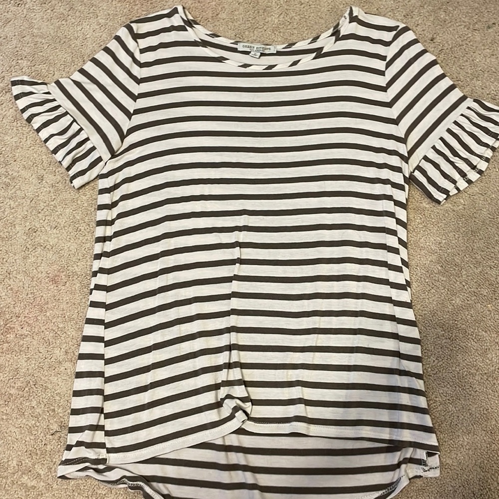 Grey and White stripped Tee